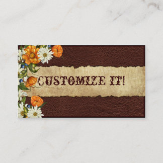 INDIVIDUALISIERBARE Western Leather N Daisies Ges Visitenkarte