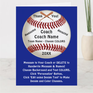Individualisierbarer Baseball-Coach Dankeschön-Kar Karte
