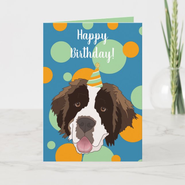 Individualisierbarer Heiliger Bernard Geburtstag Karte (Vorderseite)