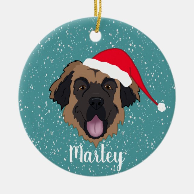Individualisierbarer Leonberger  Keramik Ornament (Vorne)