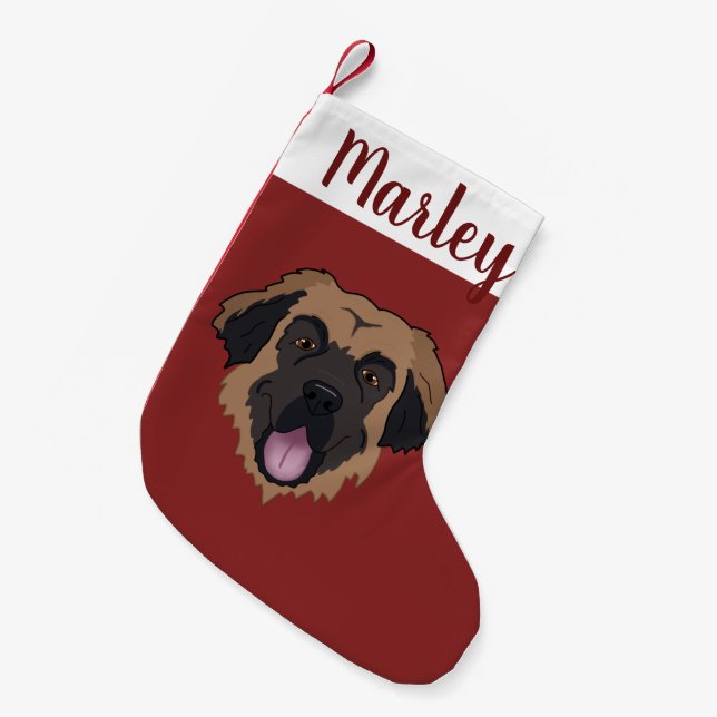 Individualisierbarer Leonberger Kleiner Weihnachtsstrumpf (Vorderansicht (hängend))
