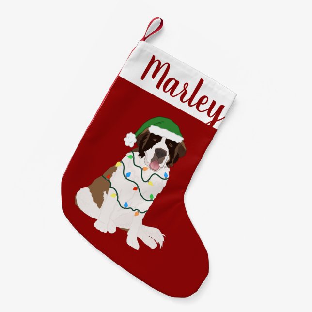 Individualisierbarer Saint Bernard  Kleiner Weihnachtsstrumpf (Vorderansicht (hängend))