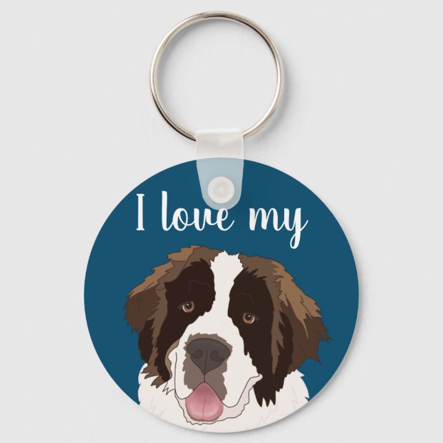 Individualisierbarer Saint Bernard Schlüsselanhänger (Vorderseite)