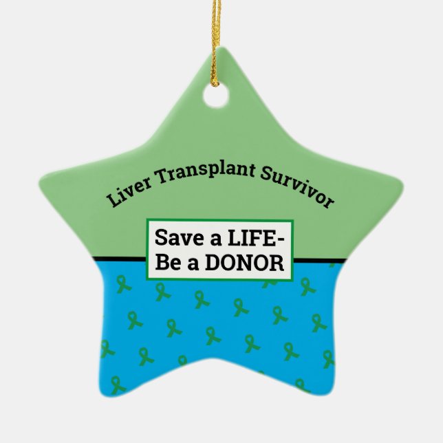 Individualisierbarer Transplantatspender Star Keramik Ornament (Vorne)