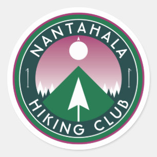 individualisierbarer Wanderklub Bergpflaster klass Runder Aufkleber