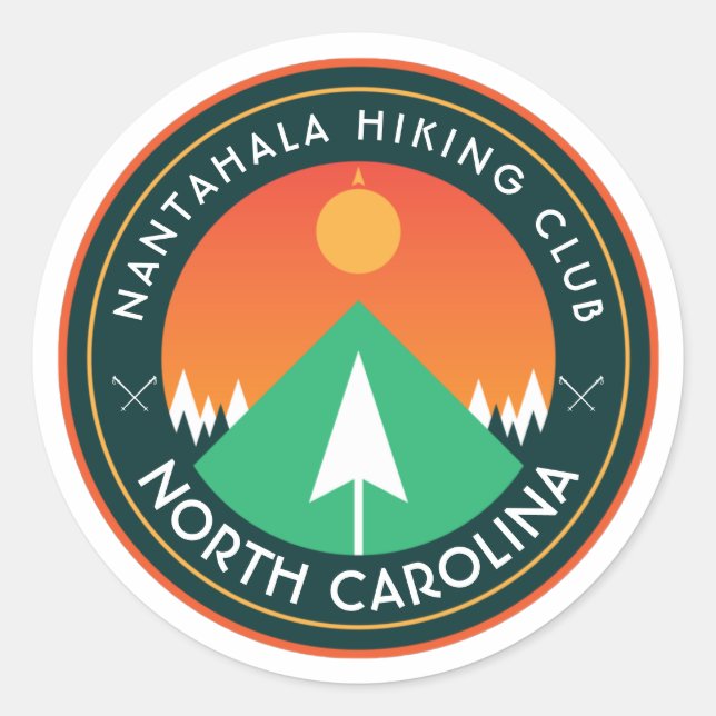 individualisierbarer Wanderklub Bergpflaster klass Runder Aufkleber (Vorderseite)