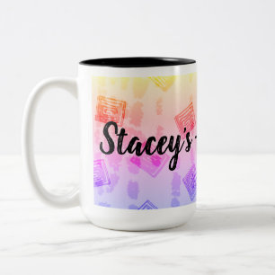 Individualisierbares abstraktes Design in lebhafte Zweifarbige Tasse