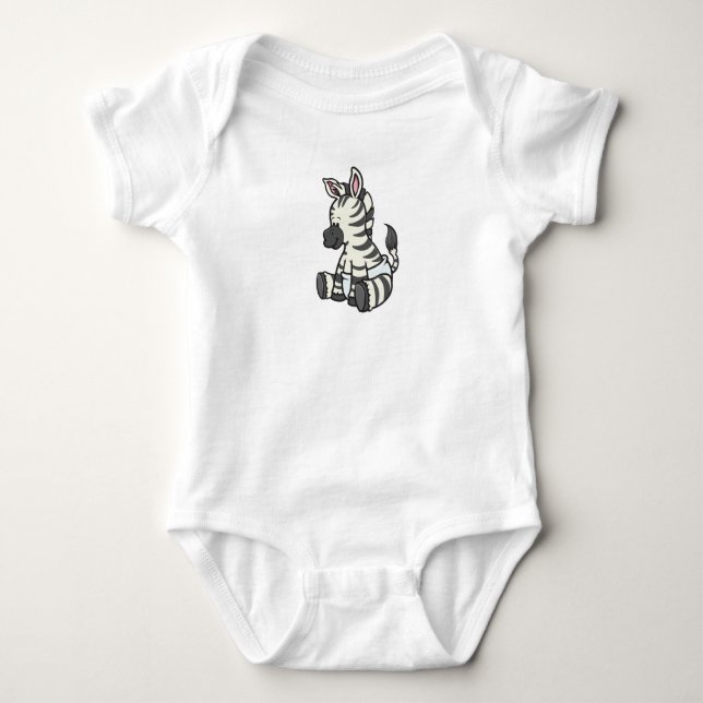 Individualisierbares Baby Zebra Baby Strampler (Vorderseite)