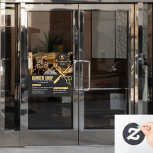 Individualisierbares Friseursalon-Foto-Dienstleist Fensteraufkleber