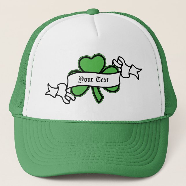 Individualisierbares Kleeblatt St. Patrick's Day Truckerkappe (Vorderseite)