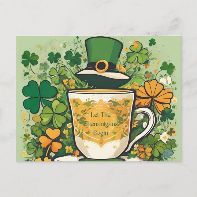 Individualisierbares St Patrick's Day Shenanigans  Ankündigungspostkarte (Vorderseite)