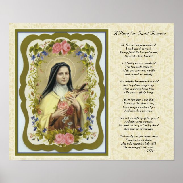 Individualisierbares St. Therese Little Blume Gedi Poster (Vorne)