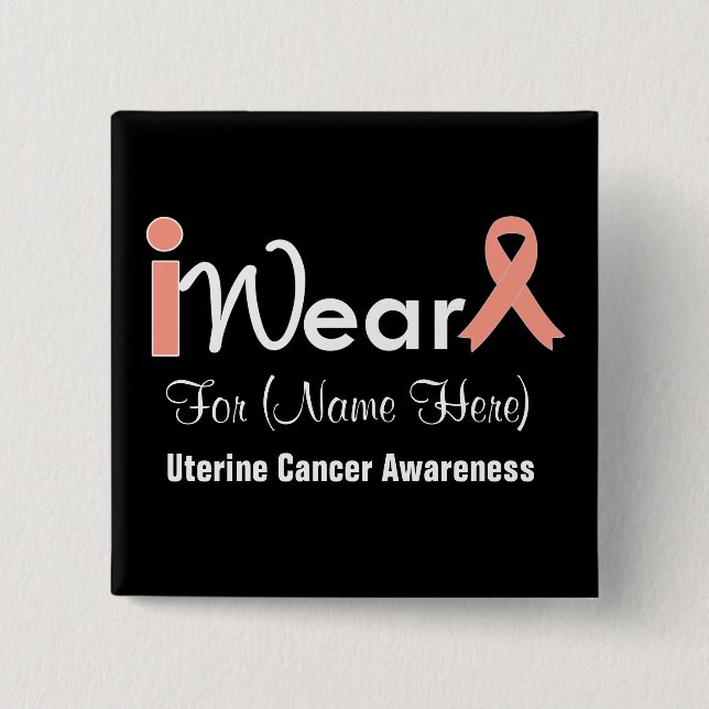 Individualisieren des Uteruskrebses Peach Ribbon Button (Vorderseite)