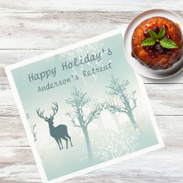 Individualisieren - Hirsch- und Baummuster Serviette