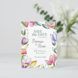 Individualisieren Sie die Blumenübersicht Save the Postkarte