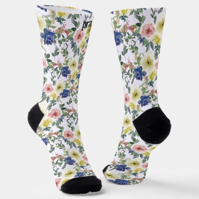 Individualisieren Sie die Initialen Multicolor Pin Socken (Gewinkelt)