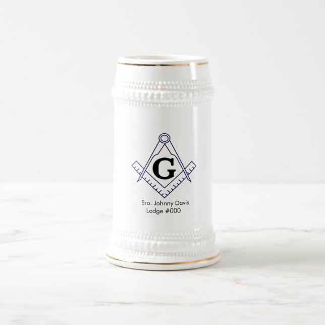 Individualisieren Sie Ihr eigenes Masonic Stein Gl Bierglas (Mittel)