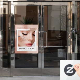 Individualisierte rosa elegante ästhetische Wimper Fensteraufkleber
