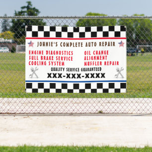 Individualisierte Werkstatt Vollservice USA-Flagge Banner
