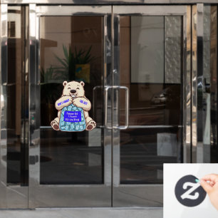 Individualisierter Eisbär-Eisbeutel Werbeartikel Fensteraufkleber
