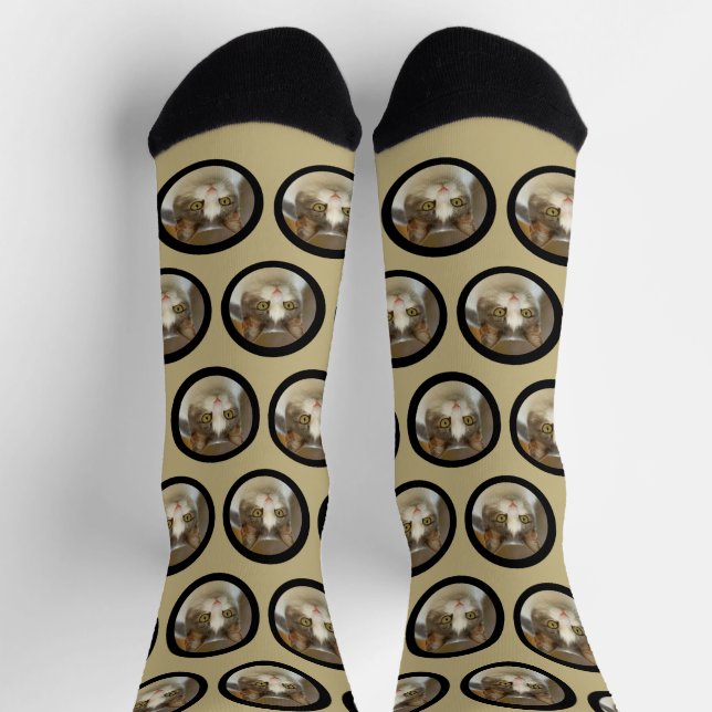 Individuell angepasstes Niedliches Pet-Foto Sand E Socken (Oben)