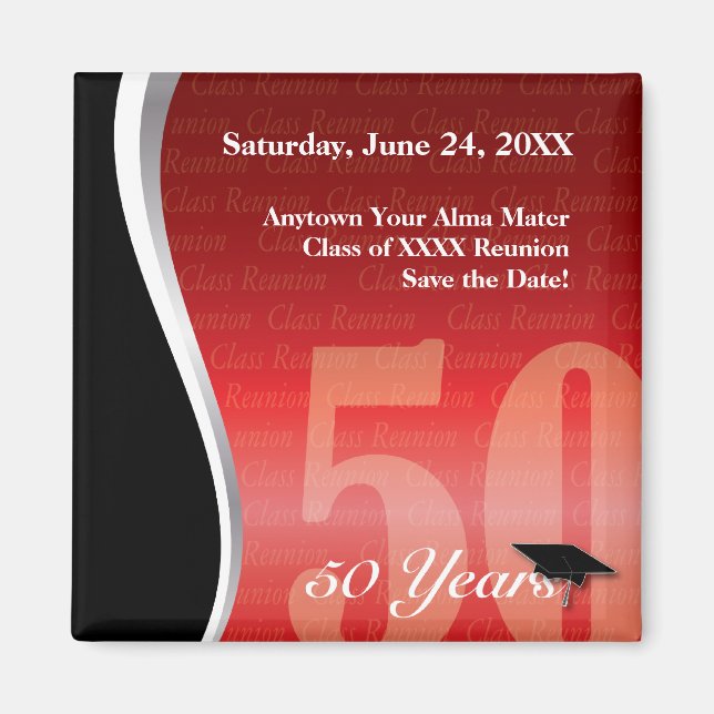 Individuell anpassbare 50-Jahres-Wiedersehen Magnet (Vorne)