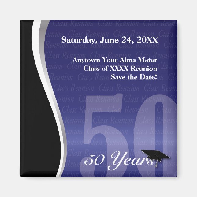 Individuell anpassbare 50-Jahres-Wiedersehen Magnet (Vorne)