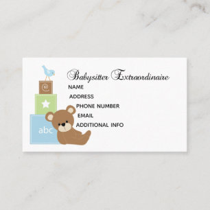 Individuell anpassbare Baby Sitter Visitenkarte