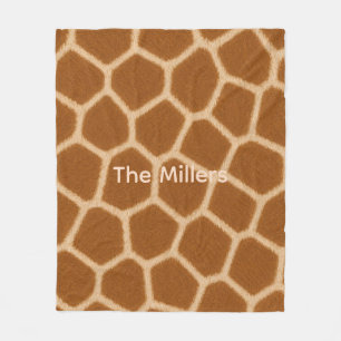 individuell anpassbare, beige, Giraffe, Druck-Flan Fleecedecke