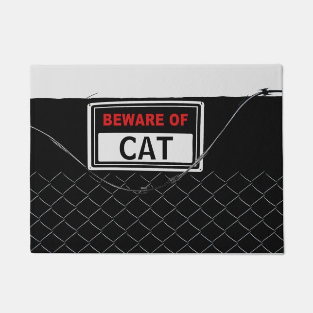 Individuell anpassbare "BEWARE OF" Cool Fun Einzig Fußmatte (Vorderseite)