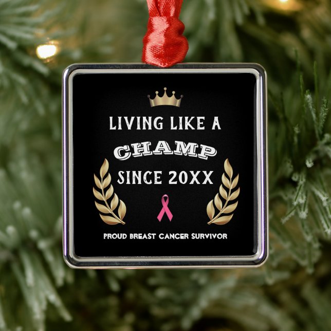 Individuell anpassbare Blätter für den Brustkrebs- Ornament Aus Metall (Baum)