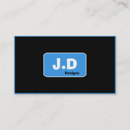 Individuell anpassbare Blue Monogram Business Card Visitenkarte