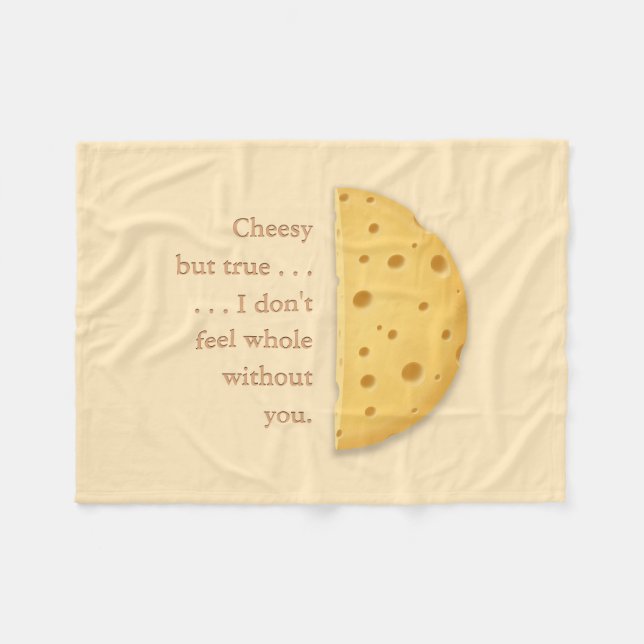 Individuell anpassbare Cheesy Romantic Message Tro Fleecedecke (Vorderseite (Horizontal))