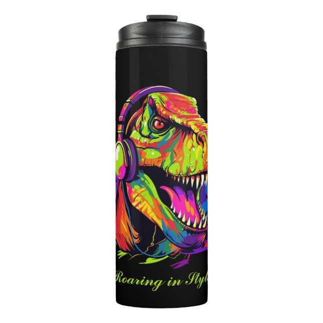 Individuell anpassbare Dino Vibes Thermal Tumbler Thermosbecher (Vorderseite)