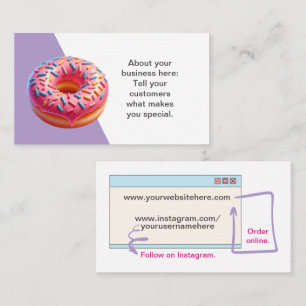 Individuell anpassbare Donut Shop Business Card Visitenkarte