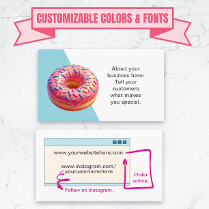 Individuell anpassbare Donut Shop Business Card Visitenkarte