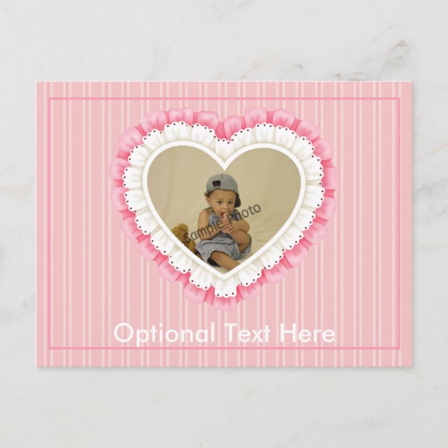 Individuell anpassbare Eyelet Spitzenherz Postkart Postkarte (Vorderseite)