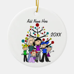 Individuell anpassbare Familie von sechstelligen O Keramik Ornament