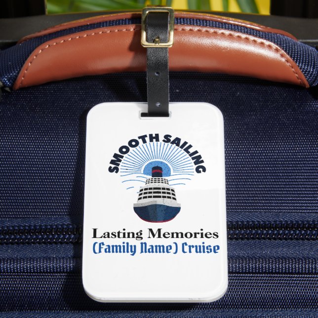 Individuell anpassbare Familienurlaub Smooth Saili Gepäckanhänger (Vorderseite Insitu 2)