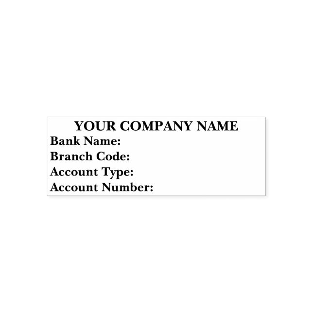 Individuell anpassbare Geschäftsbankinformationen Permastempel (Design)