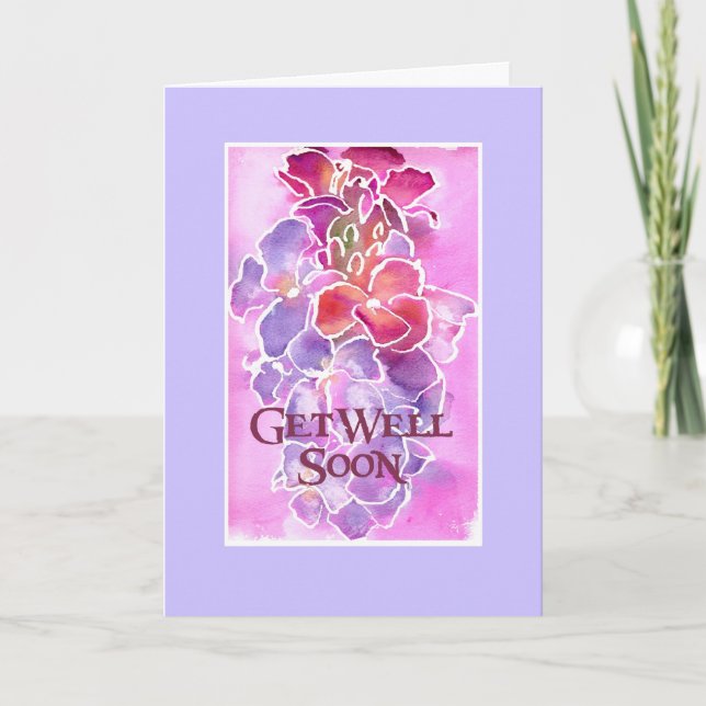 Individuell anpassbare Get Well Card - Wallflocken Karte (Vorderseite)
