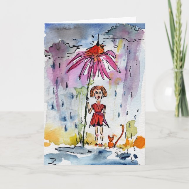 Individuell anpassbare Get Well Illustration Card  Karte (Vorderseite)