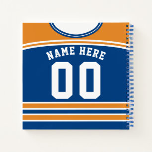 Individuell anpassbare Ice Hockey Jersey-Vorlage f Notizbuch