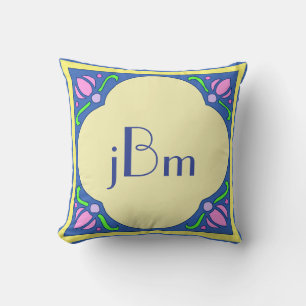 Individuell anpassbare Jugendstil-Monogram-Pillow Kissen