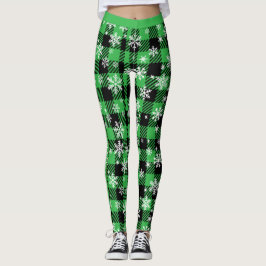 Individuell anpassbare Karierte "Happy Holidays" Leggings