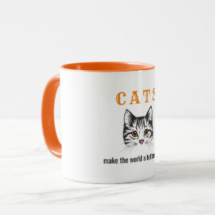 Individuell anpassbare Katzen machen die Welt zu e Tasse