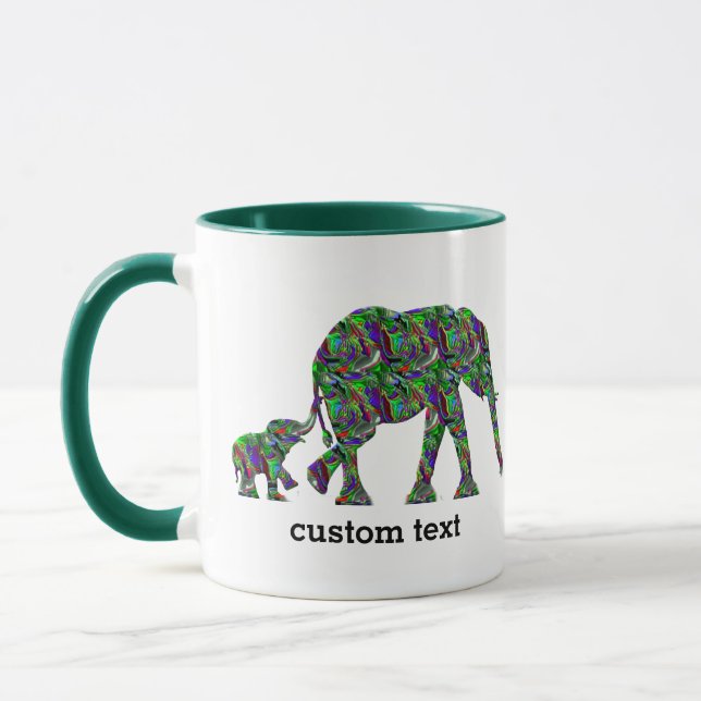 Individuell anpassbare Mama Elephant und Baby Elep Tasse (Links)