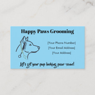 Individuell anpassbare Minimalistische Dog Groomin Visitenkarte
