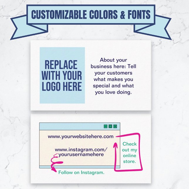 Individuell anpassbare, moderne Visitenkarte (Customizable Modern Business Card)