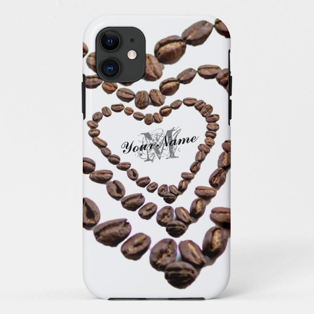 Individuell anpassbare Monogram Coffeeholic Handy  Case-Mate iPhone Hülle (Rückseite)